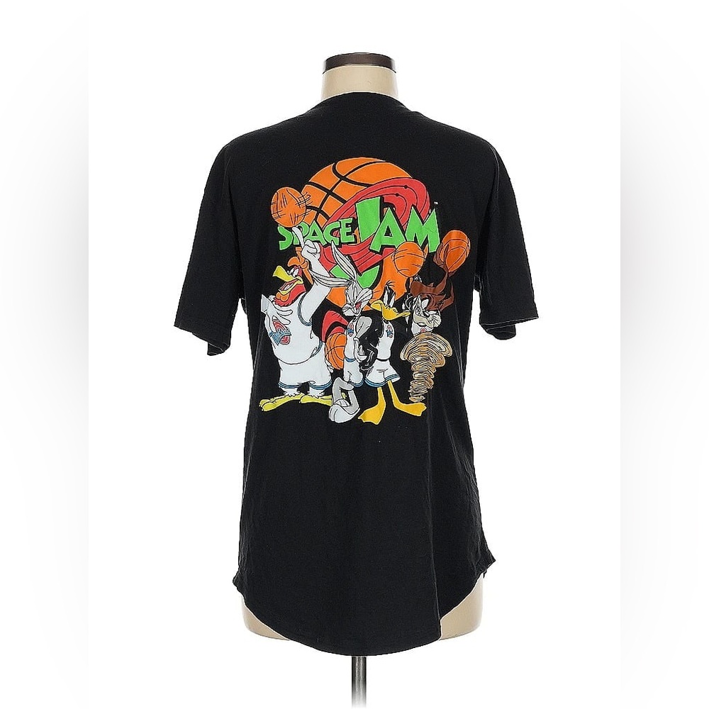 Retro Space Jam Black Graphic Jersey Tee